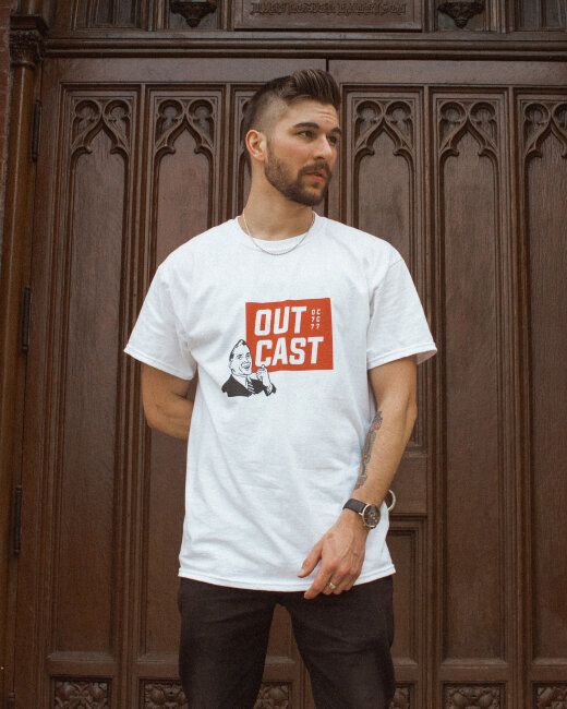 A model with a t-shirt and a watch